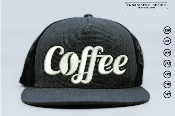 Coffee 3D Embroidery Design