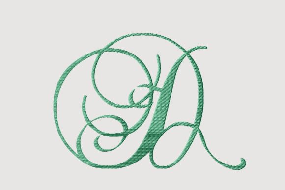 Monogram D Cursive Script Letter