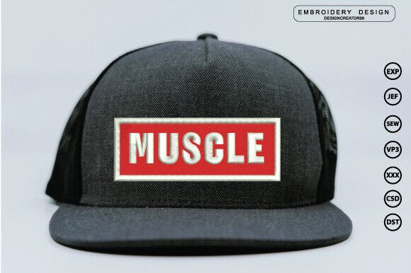 Muscle 3D Embroidery Design