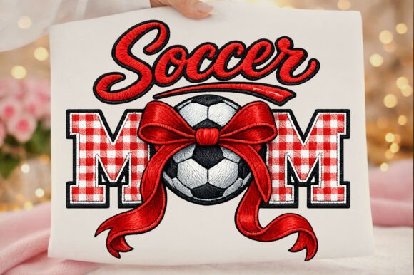 Soccer Mom Mother s Day Faux Embroidery